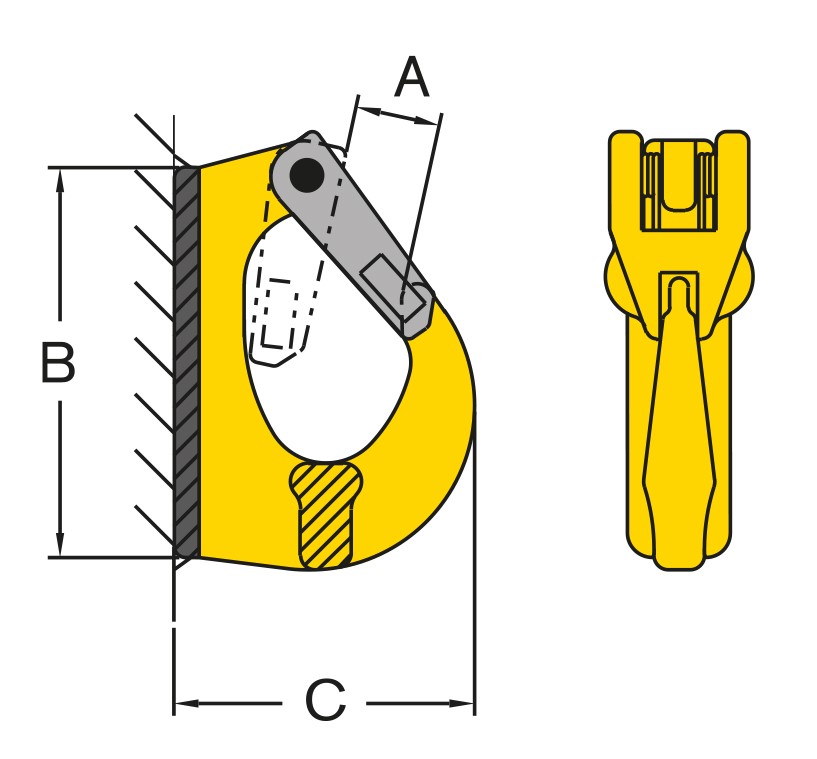 Excavotor Weld-on Hook, 2000 kg