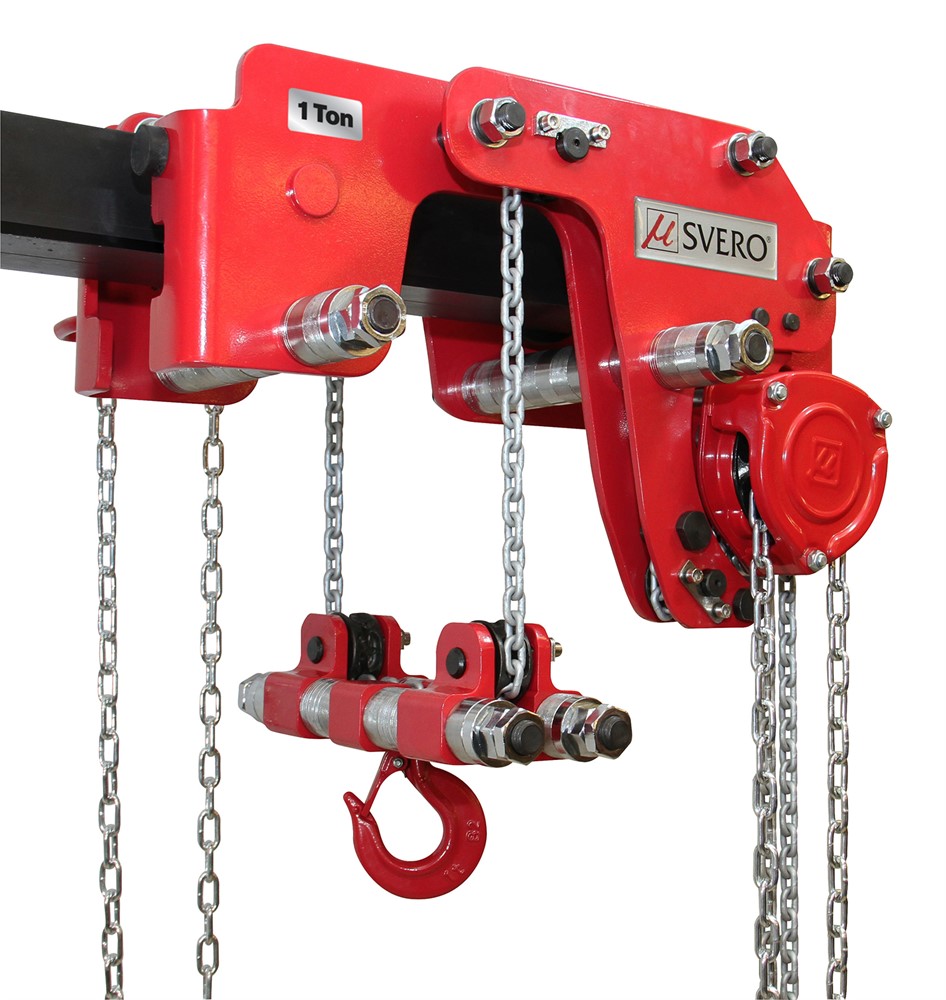 Integrated very low-build chain hoist/trolley 1000 kg